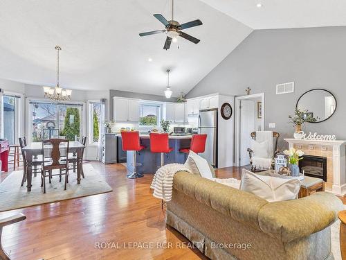 62 Springdale Dr, Kawartha Lakes, ON - Indoor Photo Showing Living Room With Fireplace