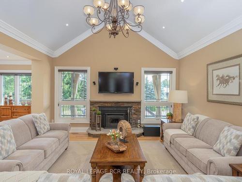 4987 Fourth Line, Erin, ON - Indoor Photo Showing Living Room With Fireplace