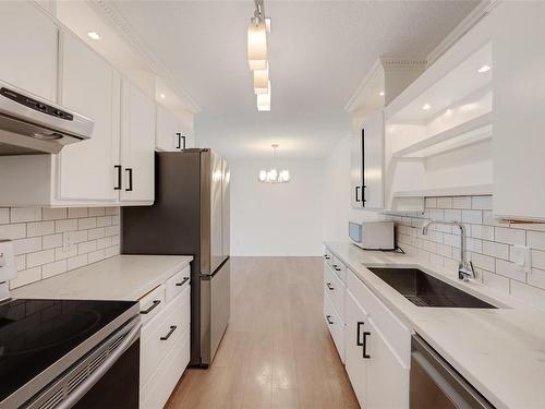 208-1024 Fairfield Rd, Victoria, BC - Indoor Photo Showing Kitchen With Stainless Steel Kitchen With Upgraded Kitchen