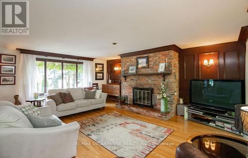 341 Clarendon Drive, Hamilton, ON - Indoor Photo Showing Living Room With Fireplace