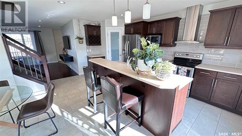 8869 Herman Crescent, Regina, SK - Indoor Photo Showing Kitchen With Stainless Steel Kitchen With Upgraded Kitchen