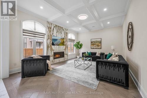 22 Pellegrini Dr Drive E, Vaughan, ON - Indoor Photo Showing Living Room With Fireplace