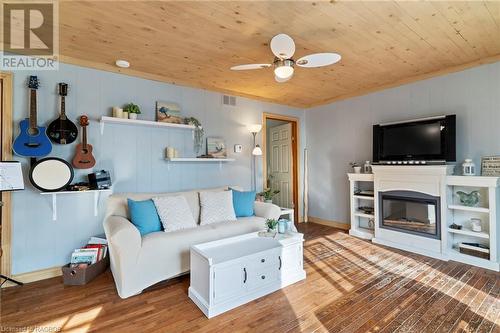 397 Mallory Beach Road, South Bruce Peninsula, ON - Indoor Photo Showing Living Room With Fireplace