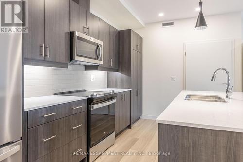 107 - 123 Lincoln Street, Welland, ON - Indoor Photo Showing Kitchen With Stainless Steel Kitchen With Double Sink With Upgraded Kitchen