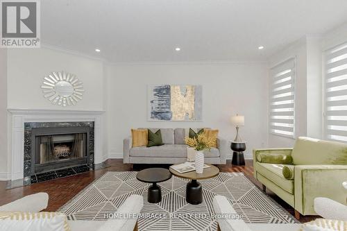 44 Leatherhead Court, Brampton, ON - Indoor Photo Showing Living Room With Fireplace