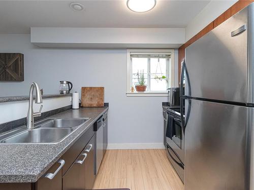 401-356 Gorge Rd East, Victoria, BC - Indoor Photo Showing Kitchen With Double Sink