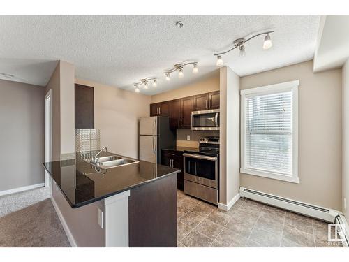 #102 18122 77 St Nw, Edmonton, AB - Indoor Photo Showing Kitchen With Double Sink