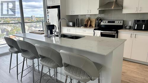 1402 - 15 Glebe Street, Cambridge, ON - Indoor Photo Showing Kitchen With Double Sink