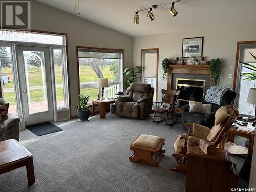 142 Coronation Drive, Canora, SK - Indoor Photo Showing Living Room With Fireplace