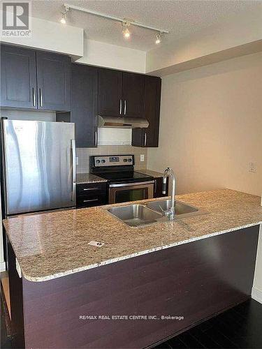 1205 - 4065 Brickstone Mews, Mississauga, ON - Indoor Photo Showing Kitchen With Stainless Steel Kitchen With Double Sink