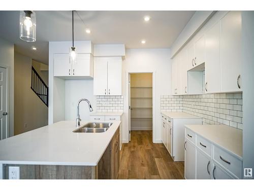 1308 13 Av Nw, Edmonton, AB - Indoor Photo Showing Kitchen With Double Sink With Upgraded Kitchen