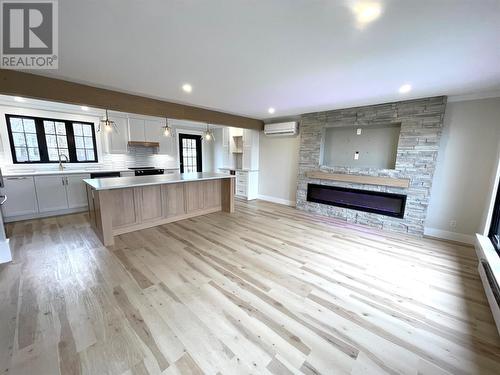 1 Finn Avenue, Grand Falls-Windsor, NL - Indoor Photo Showing Kitchen With Fireplace