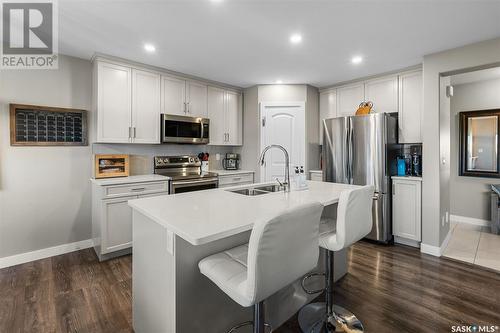 220 Wall Street, Dalmeny, SK - Indoor Photo Showing Kitchen With Double Sink With Upgraded Kitchen