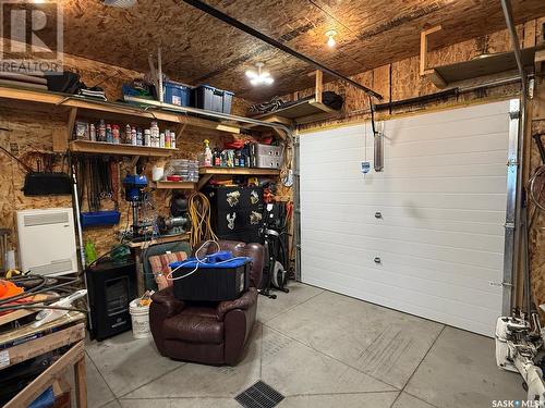 220 Wall Street, Dalmeny, SK - Indoor Photo Showing Garage