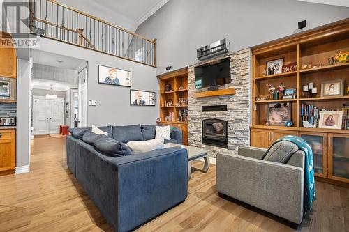 8 Nicholas Place, Paradise, NL - Indoor Photo Showing Living Room With Fireplace