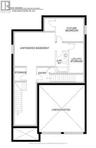 Unfinished Basement - Iris Floor Plan - 64 Allister Lot 99 Drive, Middlesex Centre (Kilworth), ON - Other