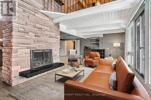 60 Atkinson Boulevard, Hamilton, ON - Indoor Photo Showing Living Room With Fireplace