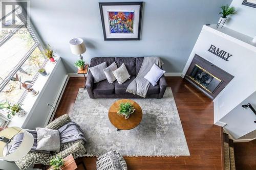 405 - 50 Main Street, Hamilton, ON - Indoor Photo Showing Living Room With Fireplace