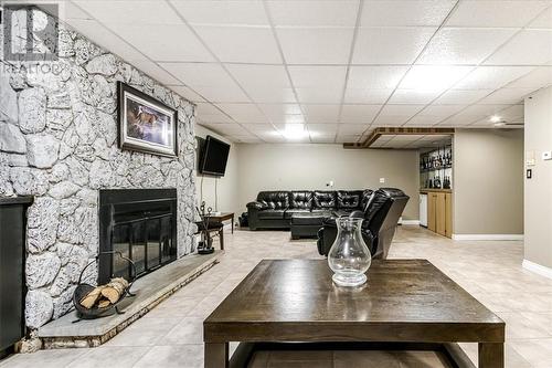 135 Isidore Street, Chelmsford, ON - Indoor Photo Showing Basement With Fireplace