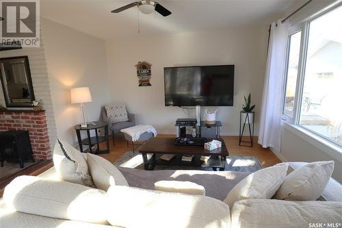 76 Grove Street, B-Say-Tah, SK - Indoor Photo Showing Living Room With Fireplace