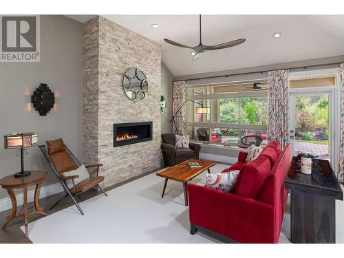 4169 Gallaghers Fairway S, Kelowna, BC - Indoor Photo Showing Living Room With Fireplace