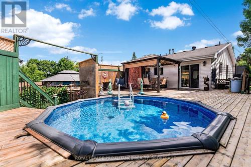 46 Wycliffe Crescent, Kingston (East Of Sir John A. Blvd), ON - Outdoor With Above Ground Pool With Deck Patio Veranda With Exterior