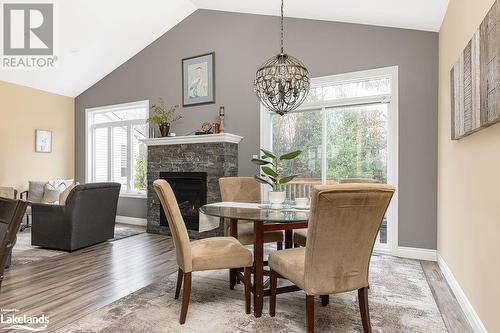 148 Pineridge Gate, Gravenhurst, ON - Indoor Photo Showing Dining Room With Fireplace