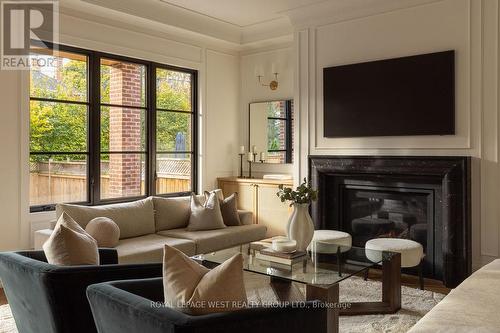 21 Kirk Bradden Road W, Toronto, ON - Indoor Photo Showing Living Room With Fireplace