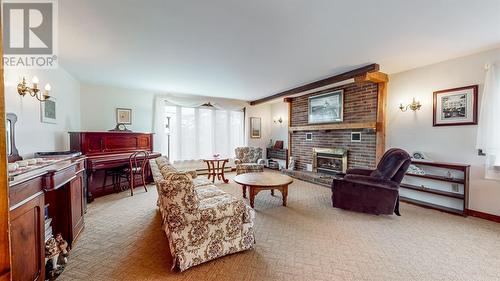 615 Marine Drive, Outer Cove, NL - Indoor Photo Showing Living Room With Fireplace