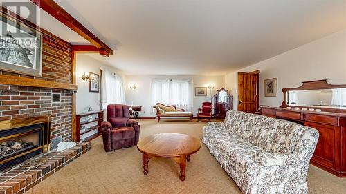 615 Marine Drive, Outer Cove, NL - Indoor Photo Showing Living Room With Fireplace