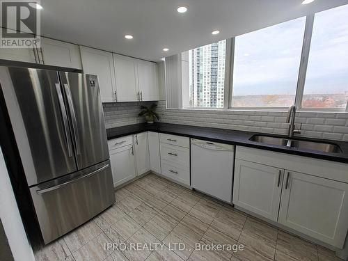 806 - 3700 Kaneff Crescent, Mississauga, ON - Indoor Photo Showing Kitchen With Double Sink