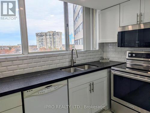 806 - 3700 Kaneff Crescent, Mississauga, ON - Indoor Photo Showing Kitchen With Double Sink