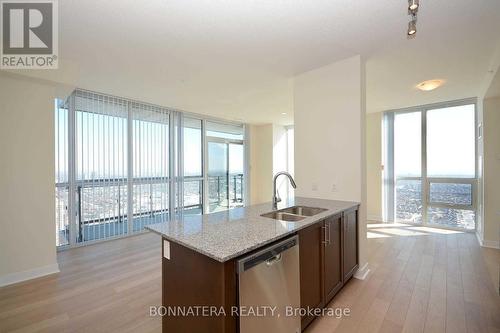 3608 - 3975 Grand Park Drive, Mississauga, ON - Indoor Photo Showing Kitchen With Double Sink