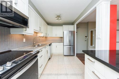 1304 - 240 Scarlett Road, Toronto, ON - Indoor Photo Showing Kitchen With Stainless Steel Kitchen With Double Sink With Upgraded Kitchen