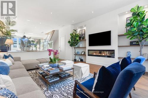 152 Stanley Avenue, Toronto, ON - Indoor Photo Showing Living Room With Fireplace