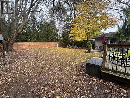 View of yard with a wooden deck - 31 Glass Street, Bayfield, ON - Outdoor