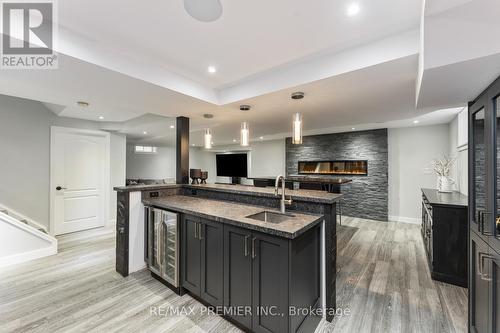 175 Trudeau Drive, Vaughan, ON - Indoor Photo Showing Kitchen With Fireplace