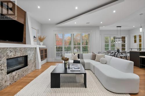 5 Pembury Avenue, Toronto, ON - Indoor Photo Showing Living Room With Fireplace