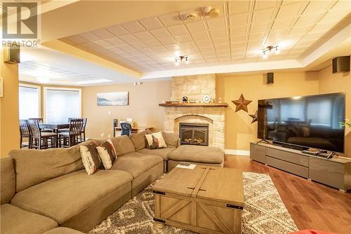 2600 Whitson Drive, Val Caron, ON - Indoor Photo Showing Living Room With Fireplace