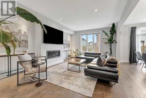 44 Fairgrounds Drive, Hamilton, ON - Indoor Photo Showing Living Room With Fireplace