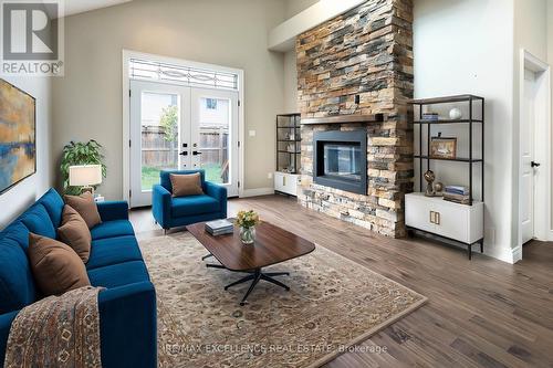 82 Wilkes Street, Brantford, ON - Indoor Photo Showing Living Room With Fireplace