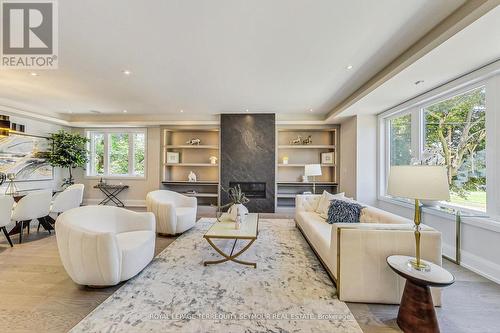 97 Ranee Avenue, Toronto, ON - Indoor Photo Showing Living Room With Fireplace