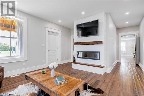 1329 Brant Highway 54, Caledonia, ON - Indoor Photo Showing Living Room With Fireplace