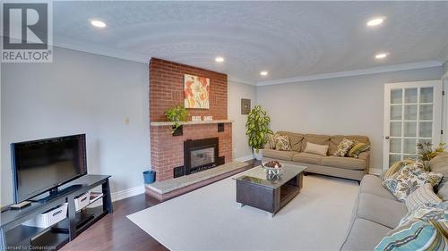 66 Glen Cannon Drive, Stoney Creek, ON - Indoor Photo Showing Living Room With Fireplace