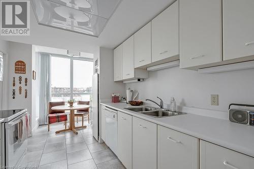 415 Locust Street Unit# 1001, Burlington, ON - Indoor Photo Showing Kitchen With Double Sink