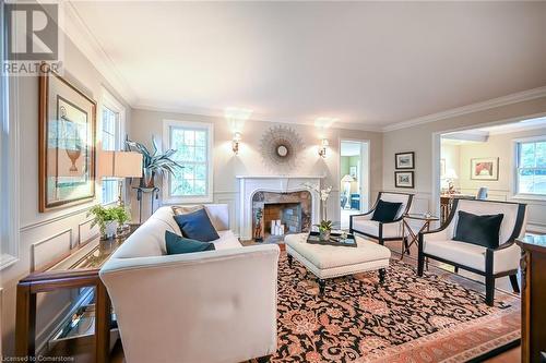 194 Wilson Street E, Ancaster, ON - Indoor Photo Showing Living Room With Fireplace