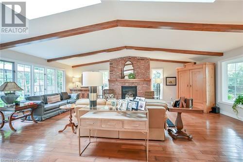 194 Wilson Street E, Ancaster, ON - Indoor Photo Showing Living Room With Fireplace