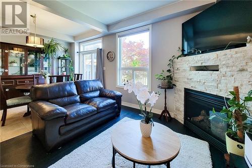 110 Marina Point Crescent, Hamilton, ON - Indoor Photo Showing Living Room With Fireplace