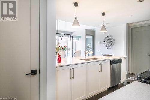 181 James Street N Unit# 609, Hamilton, ON - Indoor Photo Showing Kitchen With Double Sink