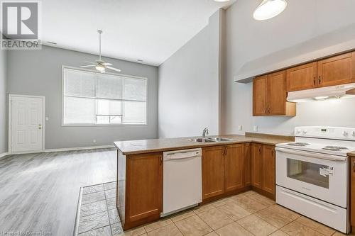 111 Grey Street Unit# 214, Brantford, ON - Indoor Photo Showing Kitchen With Double Sink